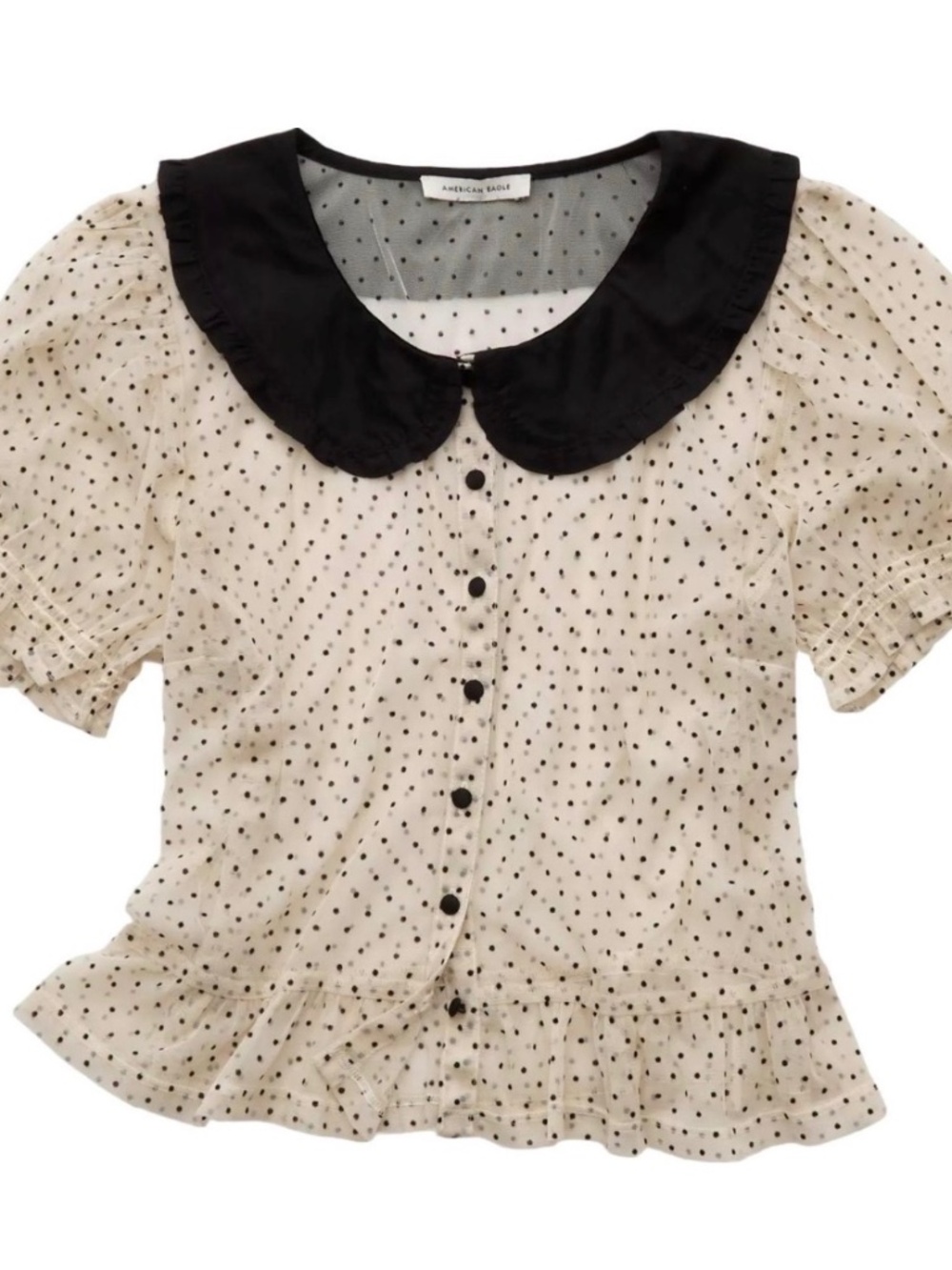 American Eagle Short Sleeve Sheer Blouse